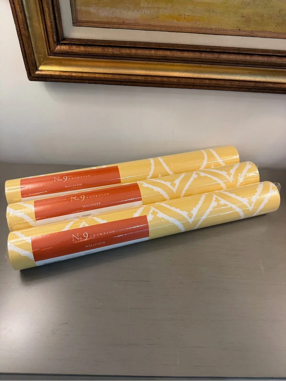 No. 9 Thompson Wallpaper Pageant Collection Pattern Ogee Lot Of 3 Rolls